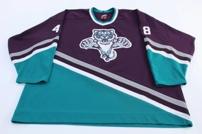 Zero Waste Manufacturing Process Practical Wear Vintage Stroot #48 Purple, Green & White Hockey Jersey