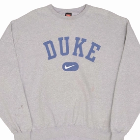VINTAGE NIKE DUKE UNIVERSITY CENTER SWOOSH GREY SWEATSHIRT 1990S SIZE XL product hook practicality Warm