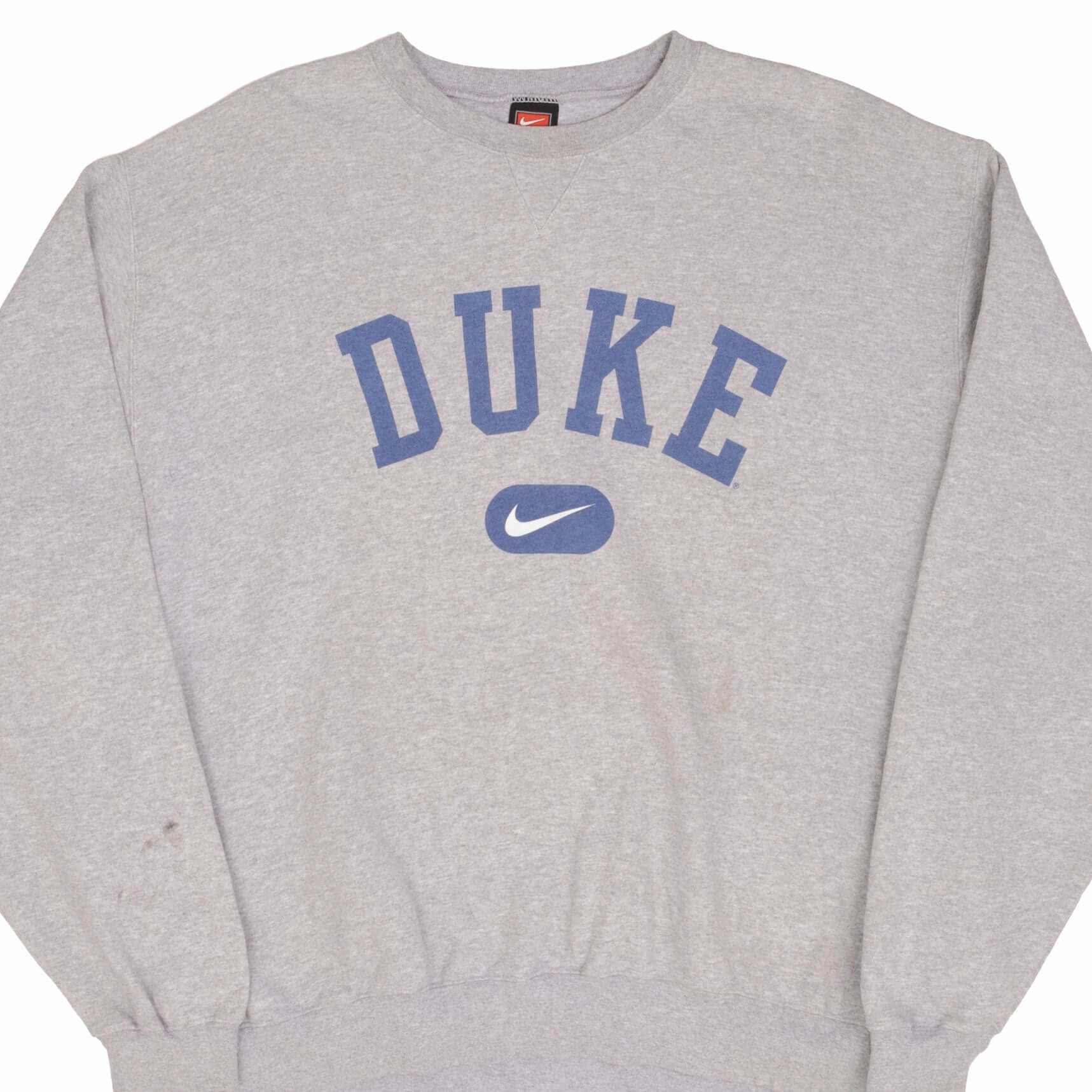 VINTAGE NIKE DUKE UNIVERSITY CENTER SWOOSH GREY SWEATSHIRT 1990S SIZE XL product hook practicality Warm