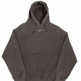 VINTAGE NIKE CENTER SWOOSH DARK GREY TRAVIS SCOTT HOODIE 1990S MEDIUM MADE USA Cozy Mood
