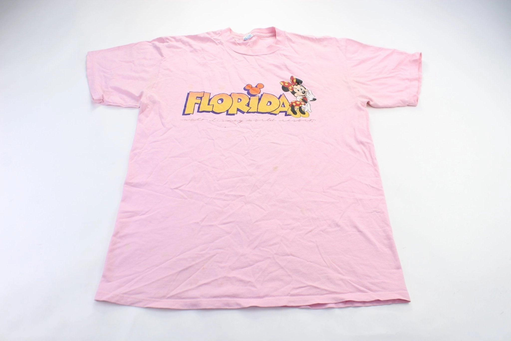 80's Walt Disney World Resort Minnie Mouse T-Shirt Stretchable Collar Band