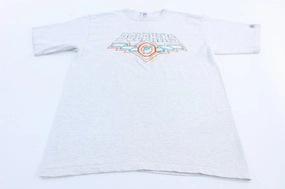 Roomy Design Comfy Look Wear 90's Miami Dolphins Football Embroidered Logo 7 T-Shirt
