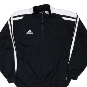 VINTAGE ADIDAS BLACK PULLOVER TRACK JACKET 1990S XL Urban Style