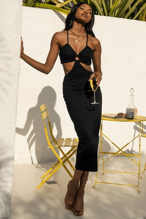 Halo Cut Out Dress - Black Casual and Comfy