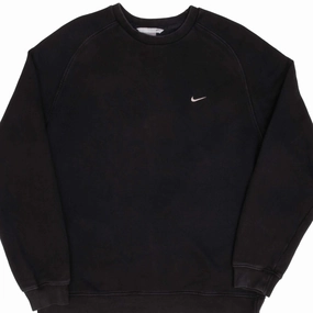 VINTAGE NIKE CLASSIC SWOOSH BLACK SWEATSHIRT 2000S SIZE 2XL Daily Fit Warm Essentials