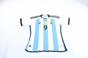 Ventilation Mesh Design Stretchable Knit Material Adidas Embroidered Logo Argentina Julian Alvarez Soccer Jersey