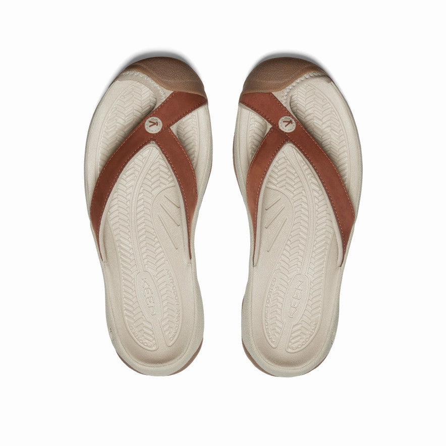Women's Waimea Leather Flip-Flop  |  Sorrel Horse/Plaza Taupe Tidy Lines Lime Fresh