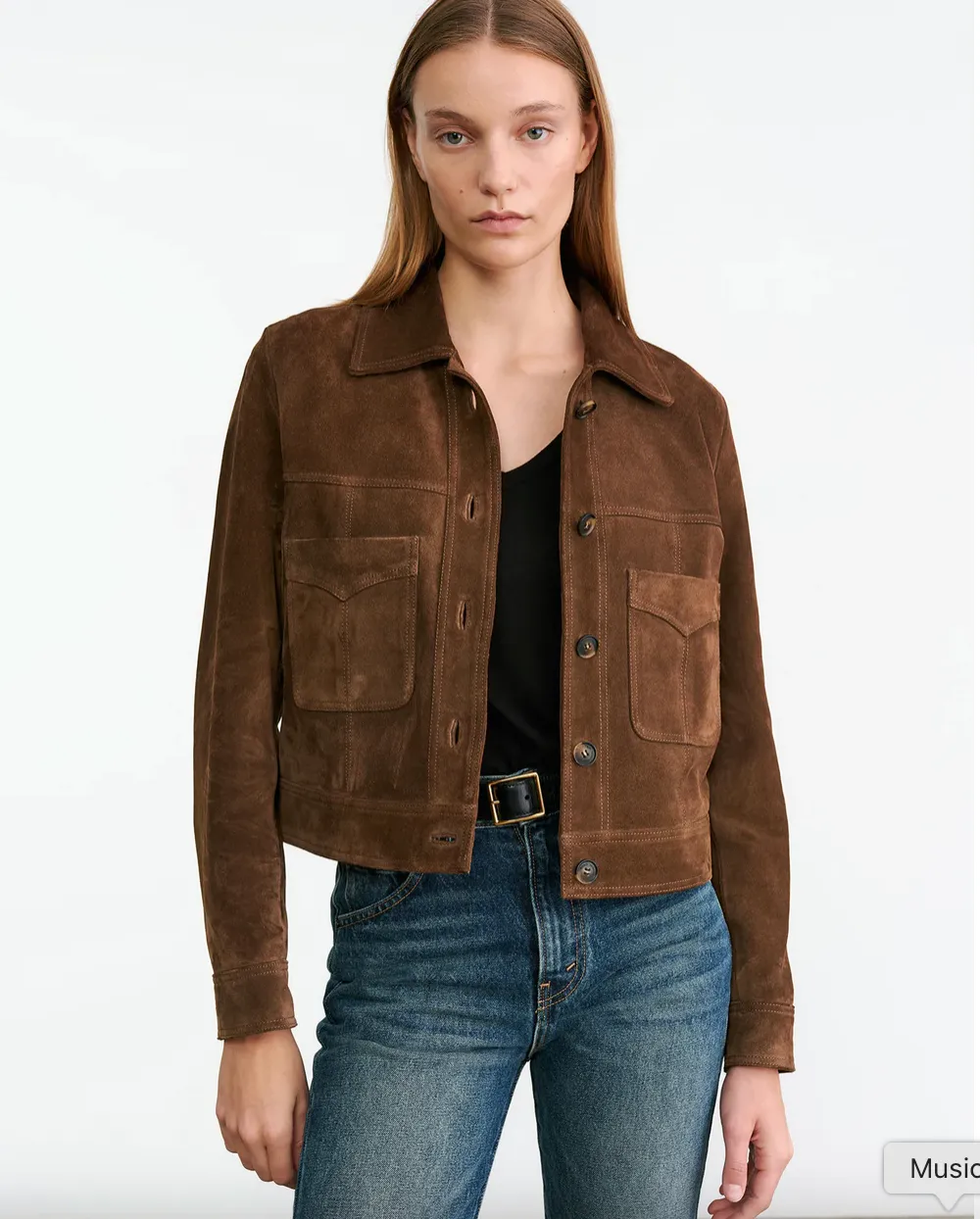 Convertible Collar Style Susannah Suede Jacket in Hazelnut
