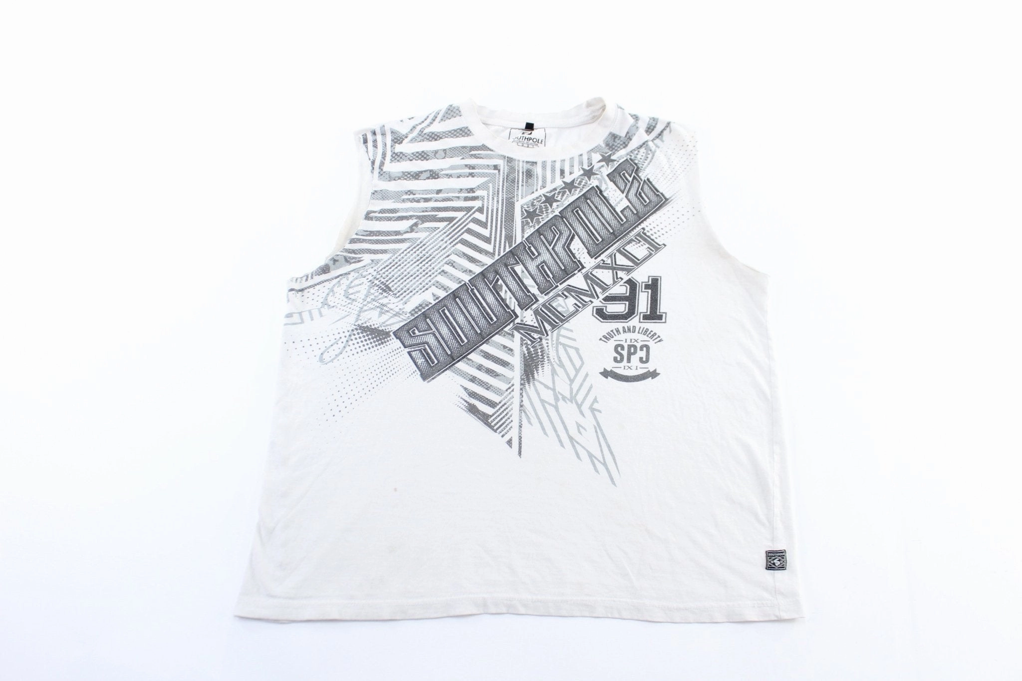 Y2K SouthPole Truth & Liberty Graphic Tank Top Tight Feel Easy Stretch