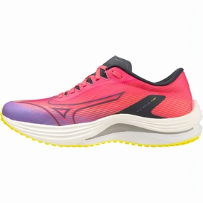 Mizuno Wave Rebellion Flash Womens Running Shoes - Pink Microtextured Grip Quick Dry Liner Fabric