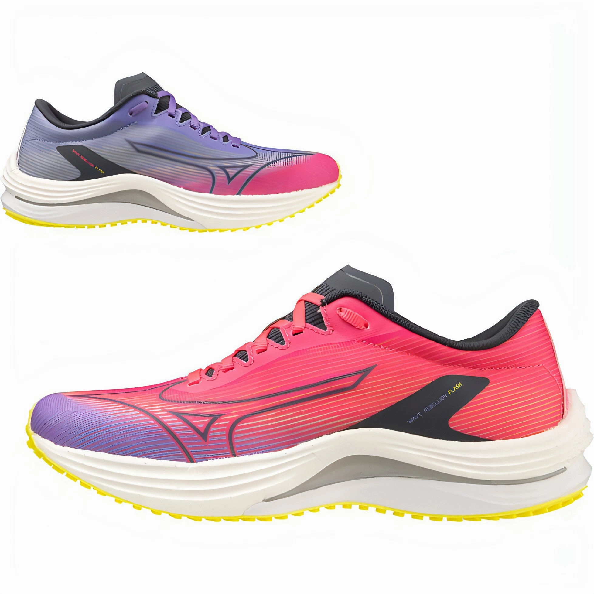 rocky terrain Walking Friendly Mizuno Wave Rebellion Flash Womens Running Shoes - Pink
