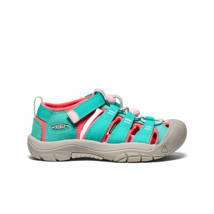 Water Resistant Big Kids' Newport H2  |  Bright Aqua/Giggle Pink