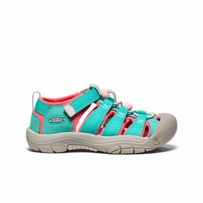 Water Resistant Big Kids' Newport H2  |  Bright Aqua/Giggle Pink