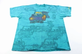 90's Houston Zoo All Over Print T-Shirt Multi Purpose Wear perfect for all-day wear