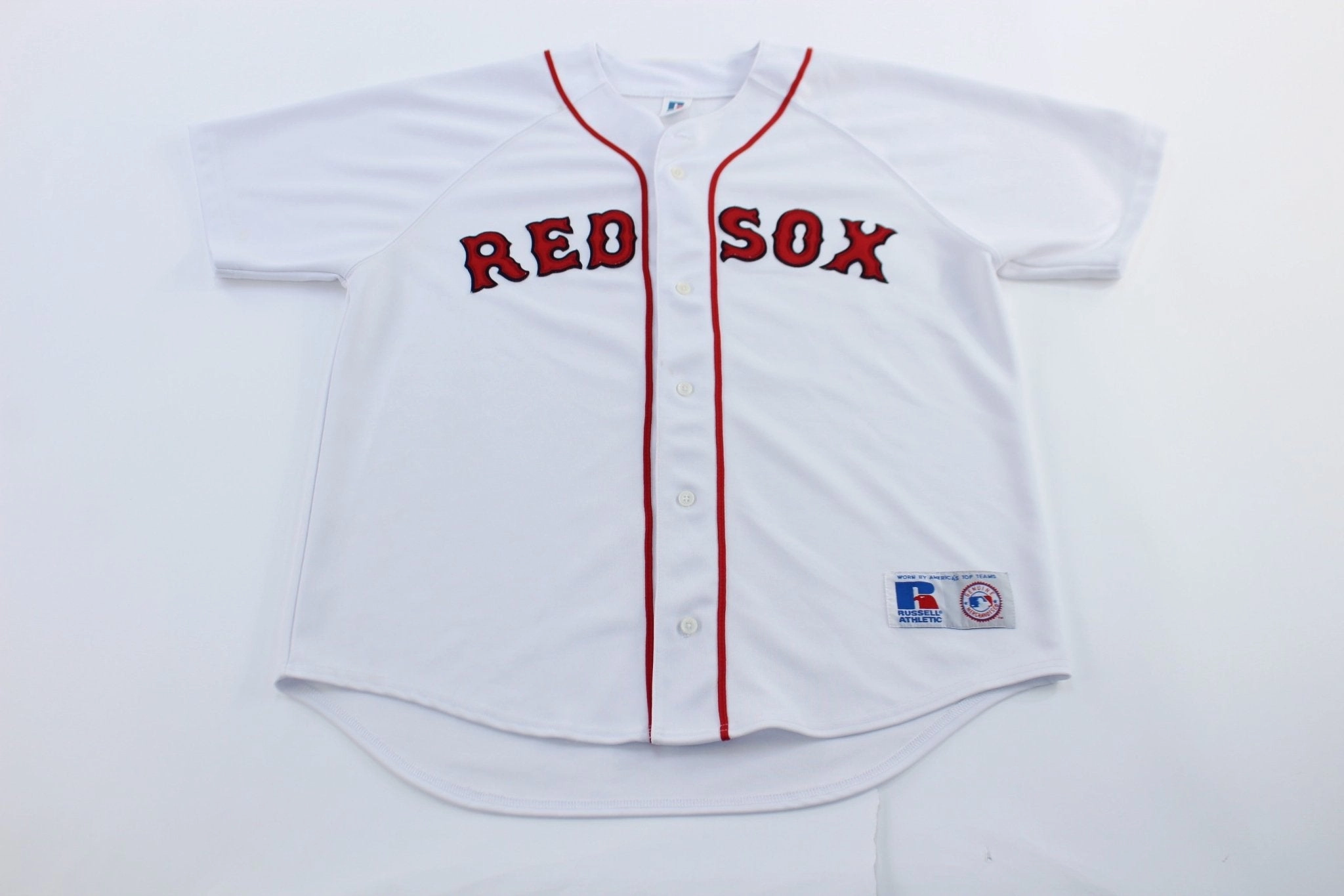 90's Boston Red Sox Embroidered Russell Athletic Baseball Jersey Sleek Look Dynamic Ergonomic Fit