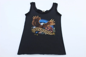 Recycled Material Blend Women's 1987 Harley Davidson 3D Emblem Tank Top