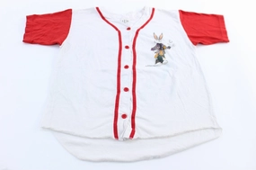 1994 Warner Bros Looney Tunes Graphic Baseball Jersey Raglan Sleeve Cut