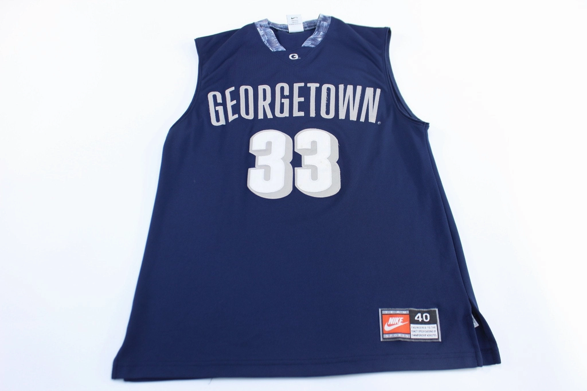 4 Way Stretch Low Bulk Design Nike Embroidered Logo Georgetown University #33 Basketball Jersey