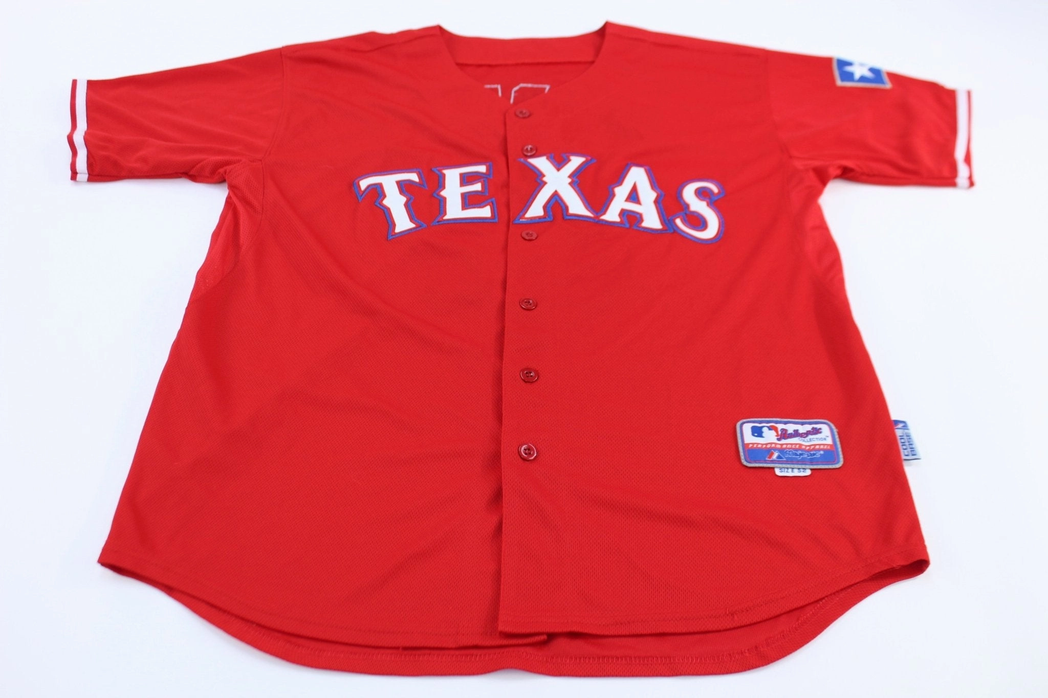 Texas Rangers #07 Carter Embroidered Majestic Baseball Jersey Tensile Strength Fabric Adjustable Hem Drawcord