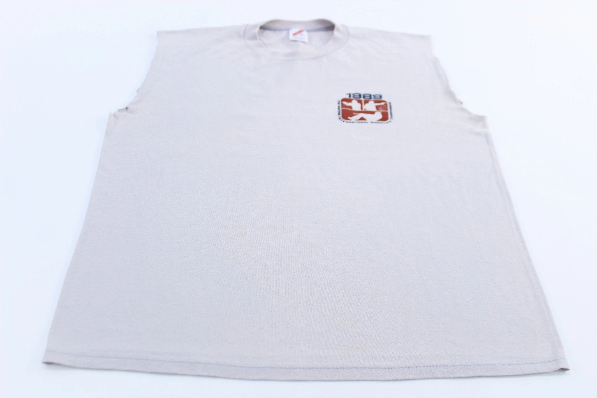 1989 The Masters International Shooting Championship Tank Top Variable Density Knitting