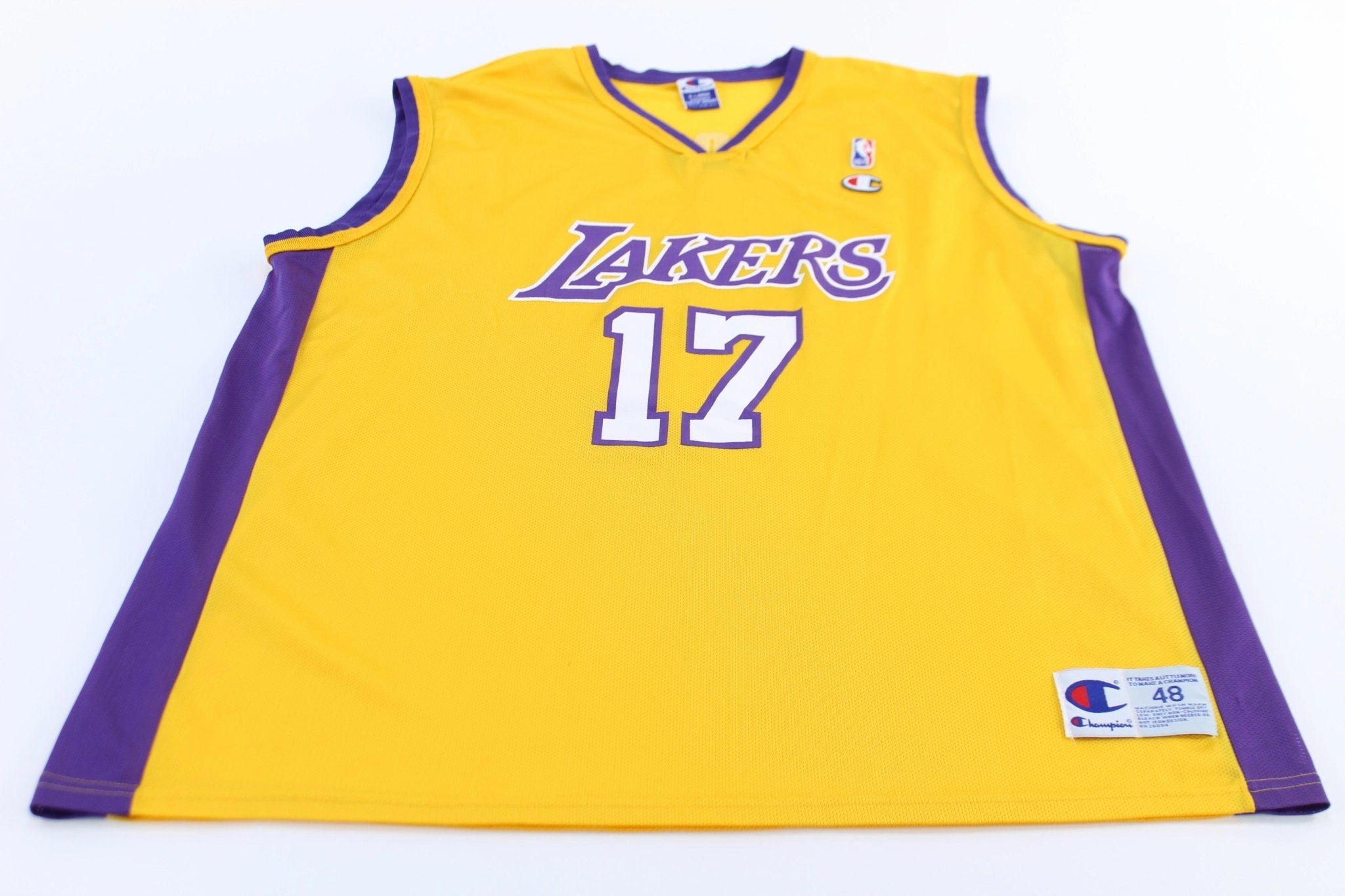 Vintage Los Angeles Lakers Rick Fox Champion Basketball Jersey Fitness Look