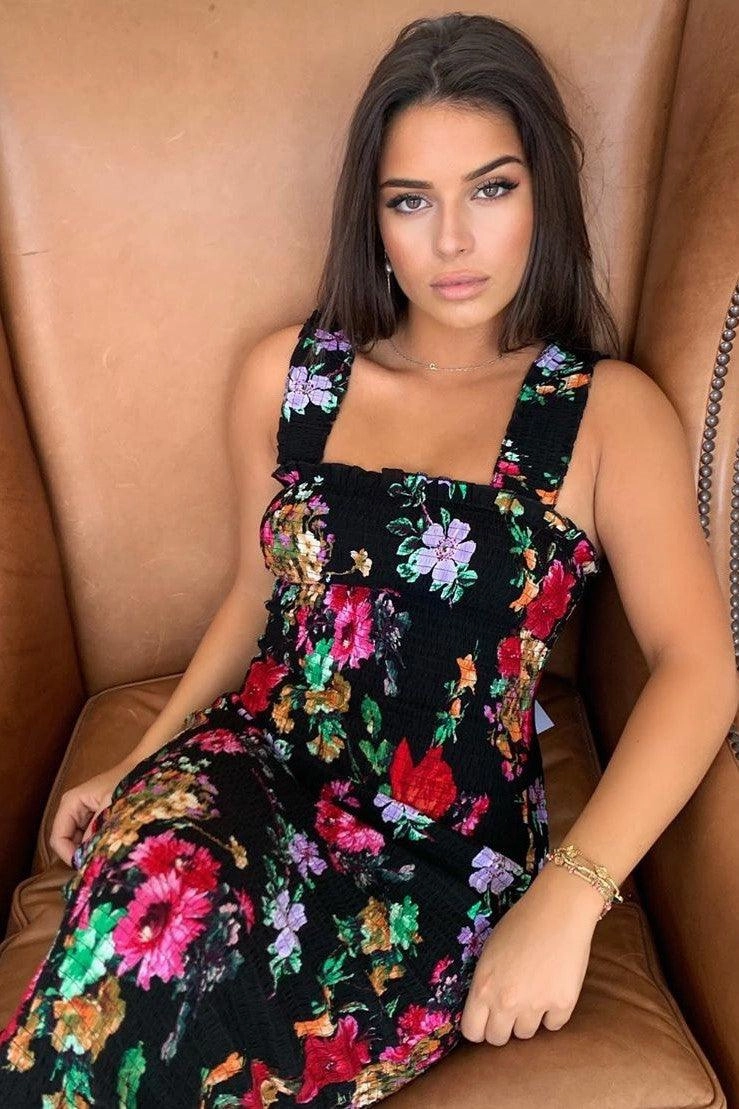 Fit Focused Fall Flow Tina Dress - Black Floral