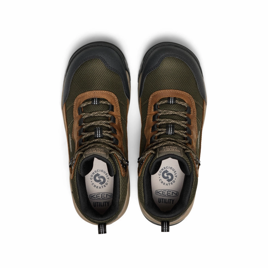 Energy return Mid Top Men's Skokie Waterproof Work Boot (Soft Toe)  |  Forest Night/Black