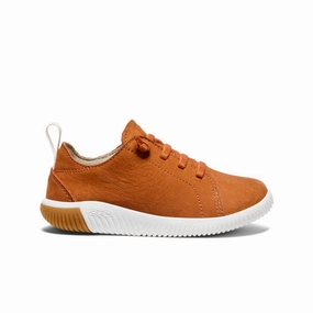 Little Kids' KNX Leather Sneaker  |  Gold Flame/Star White Dynamic Motion daily runner