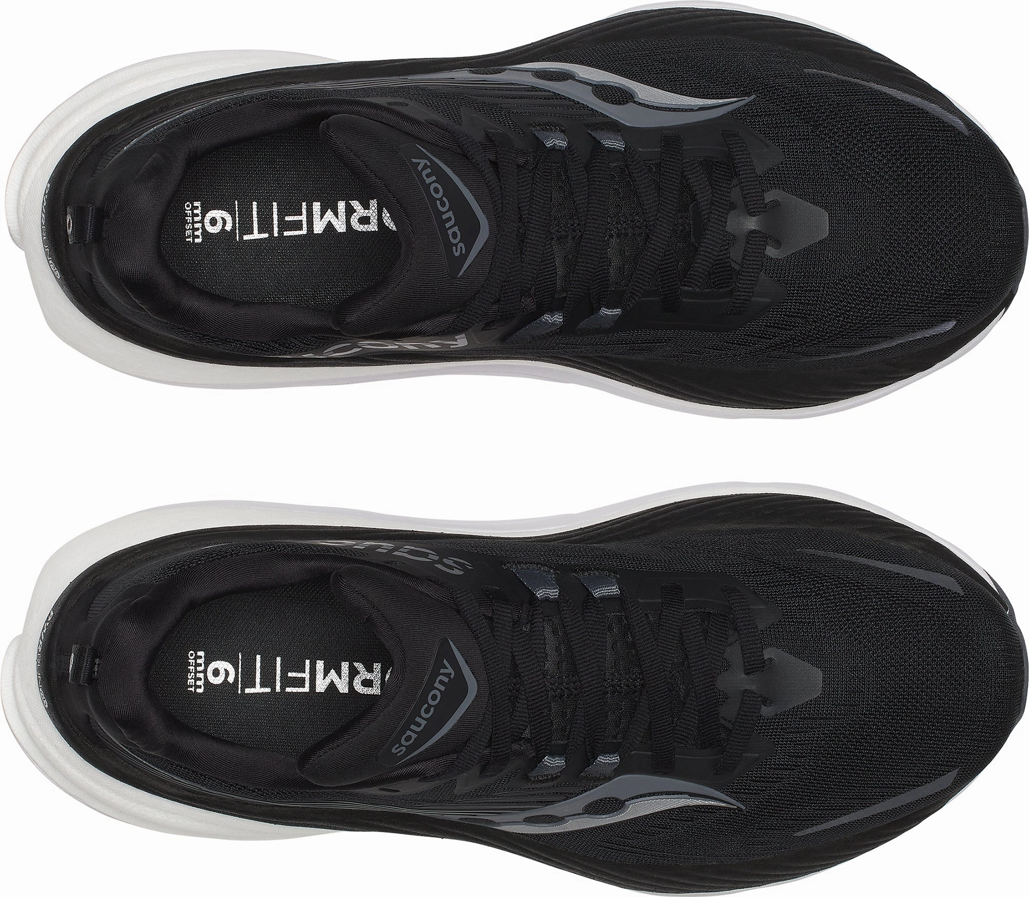 Saucony Hurricane 24 Mens Running Shoes - Black Ankle Collar Padding coordination training