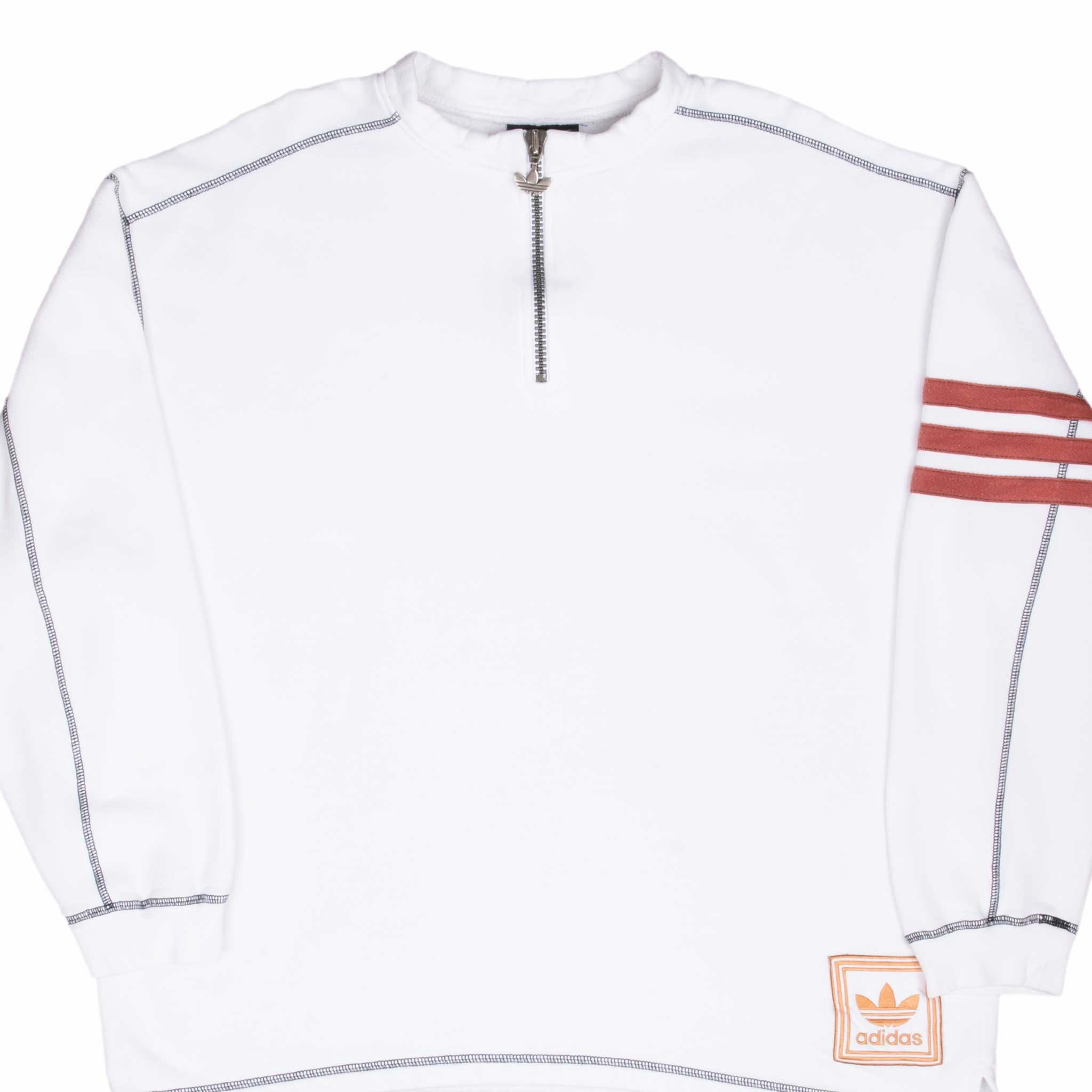 product semi formal appeal VINTAGE ADIDAS WHITE QUARTER ZIP SWEATSHIRT 1990S LARGE