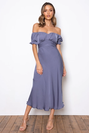 Classic Edge Samantha Dress - Steel Blue