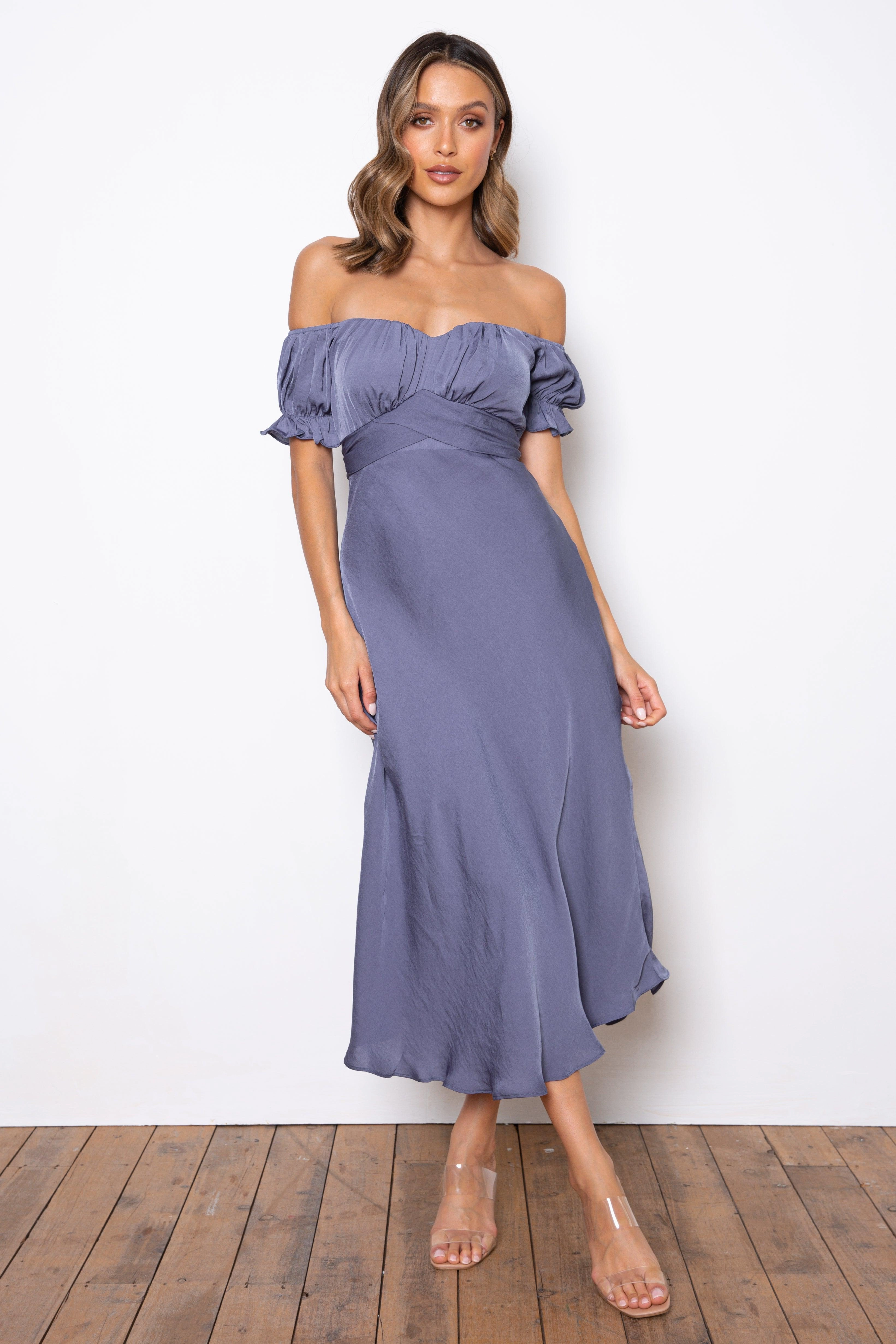 Bright Appeal Samantha Dress - Steel Blue