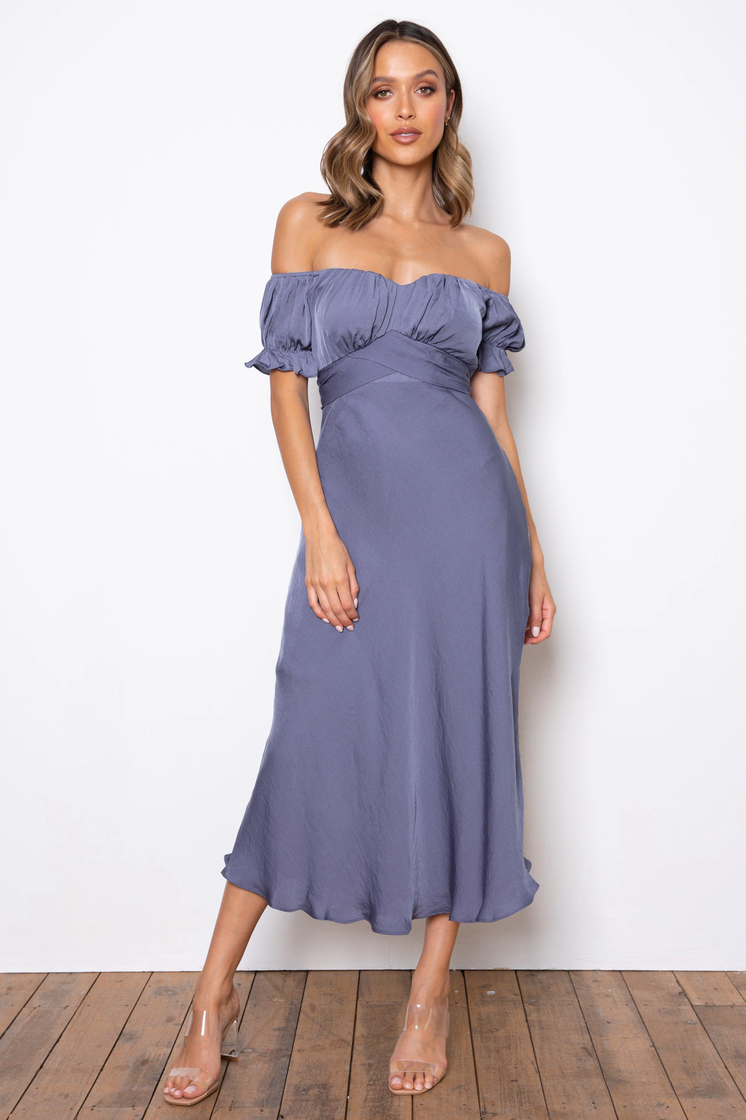Classic Edge Samantha Dress - Steel Blue