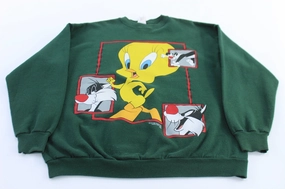 VintageWash Essential Fashion 1993 Looney Tunes Tweety & Sylvester Graphic Sweatshirt