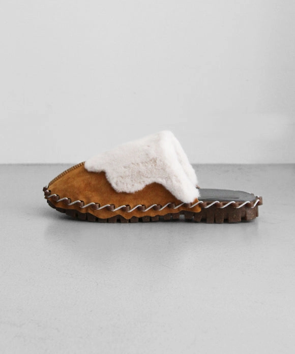 kotohayokozawa Wave boa slip-on "BEIGE" Easy Wear Soft Step