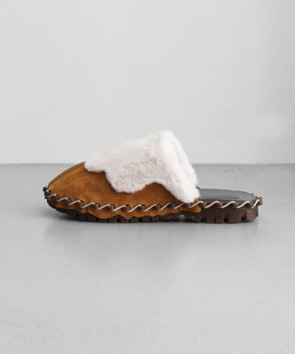 Weatherproof Seam Sealing Comfort Cushion kotohayokozawa Wave boa slip-on "BEIGE"