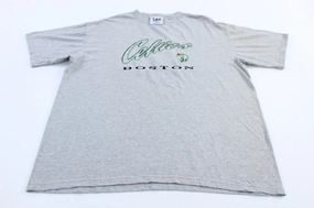 90's Boston Celtics Basketball Embroidered T-shirt Sporty Appeal