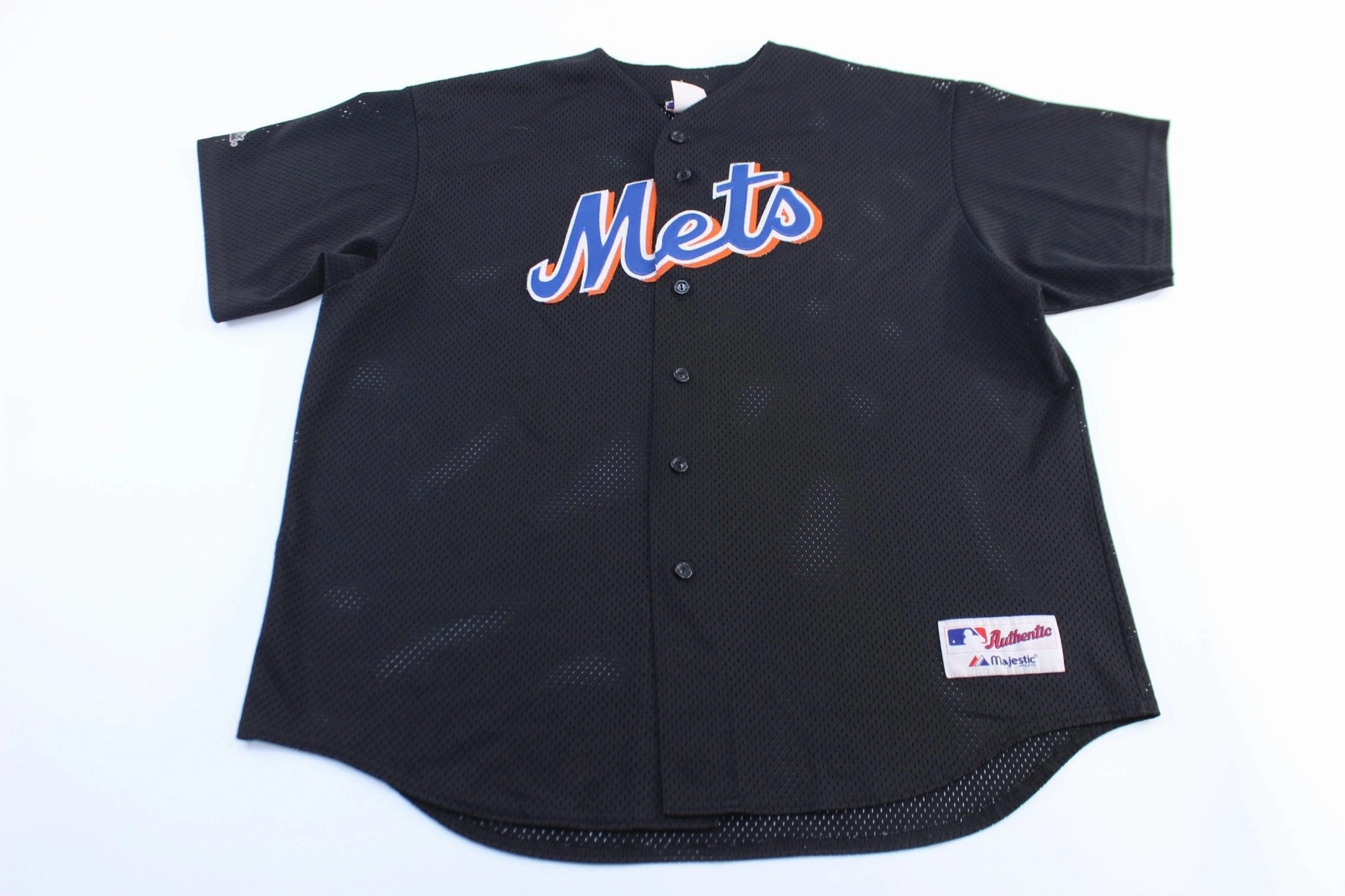 Street Fit Cool Texture 90's New York Mets Embroidered Baseball Jersey