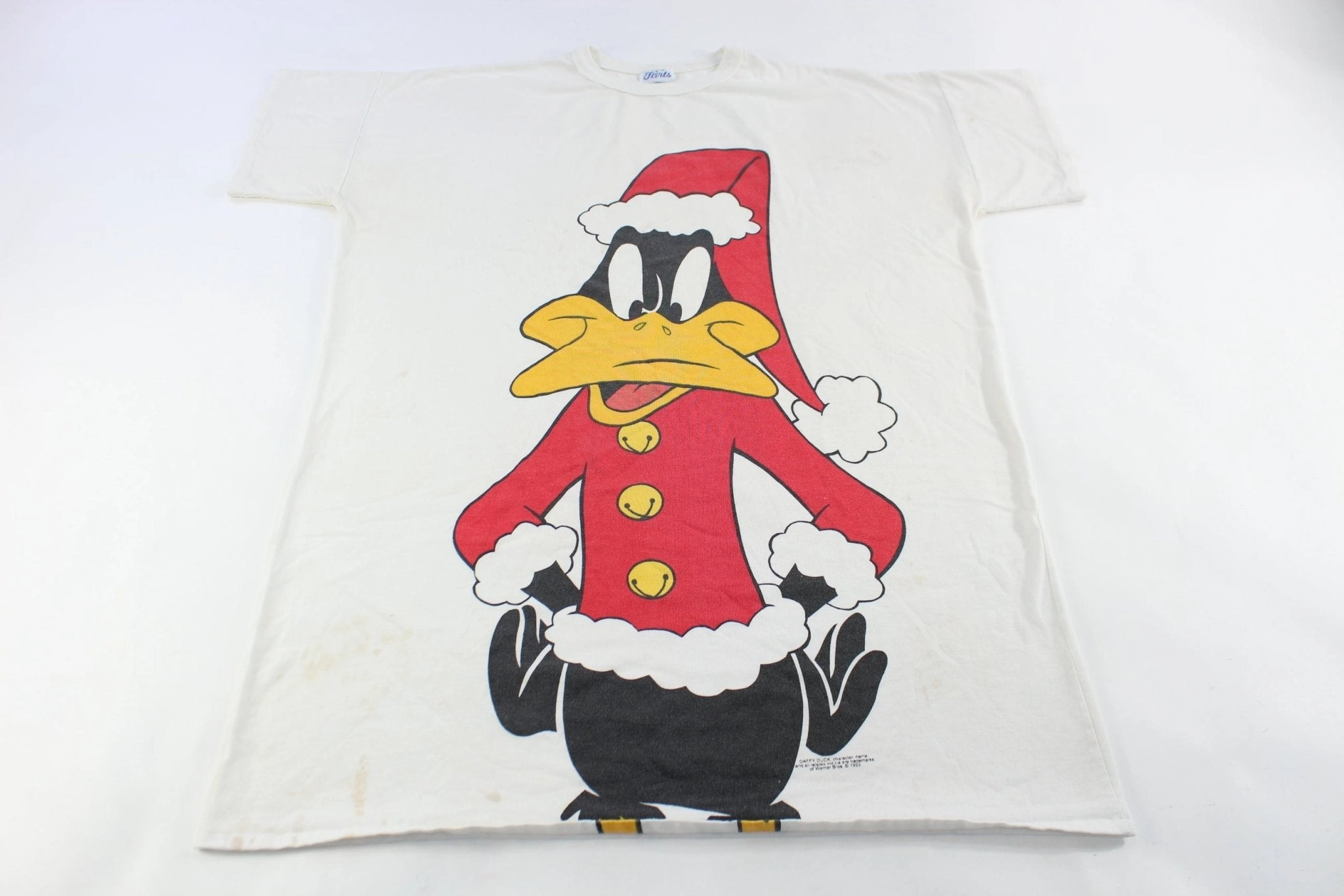 Contrast Inner Binding 1993 Donald Duck Christmas Sleep T-Shirt