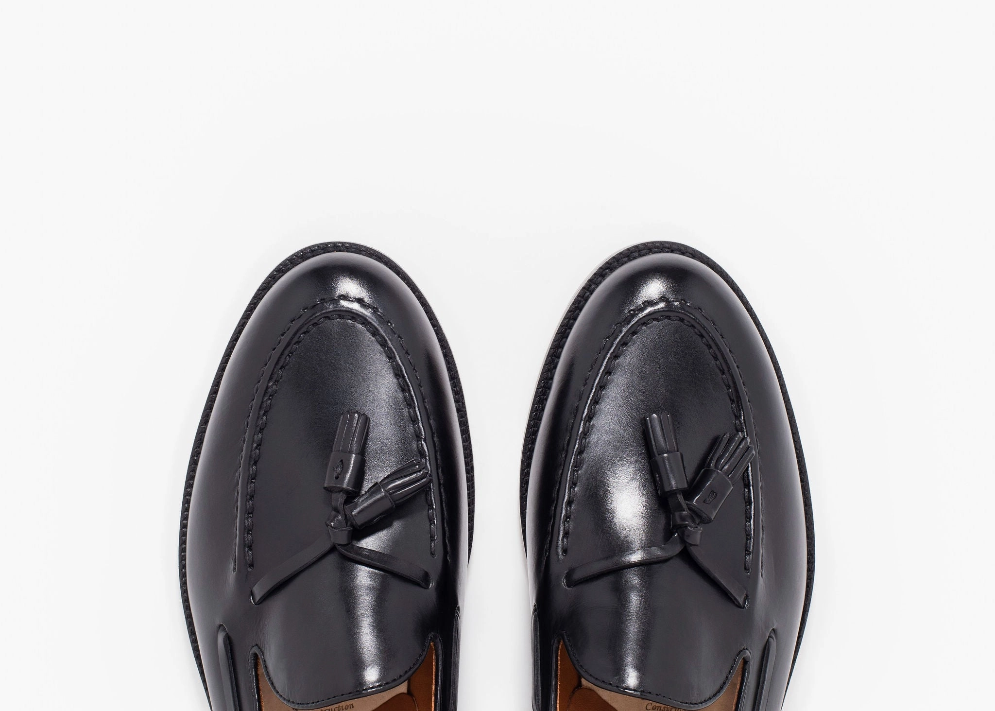 Tassel Loafer Black Calf Bridge Walk Toe Firm