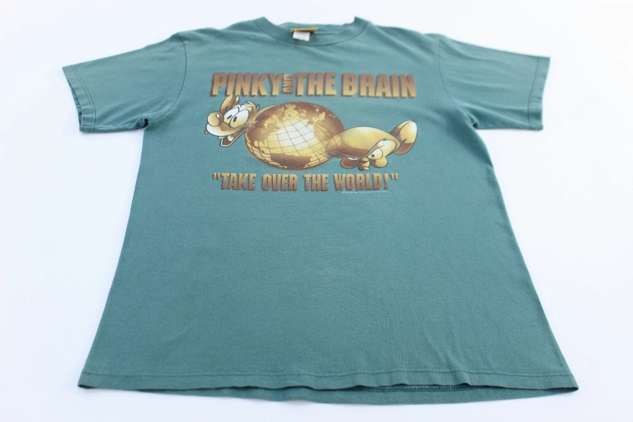 Soft Design 1997 Animaniacs Pink And The Brain "Take Over The World" T-shirt