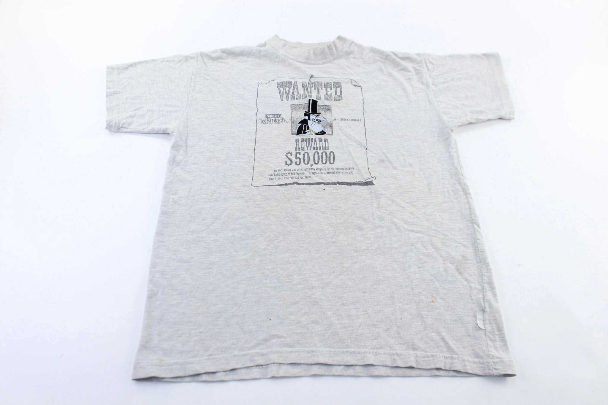 Seasonal Smart Autumn Wear Vintage The Adventures of Rocky & Bullwinkle Snidely Whiplash Wanted T-Shirt