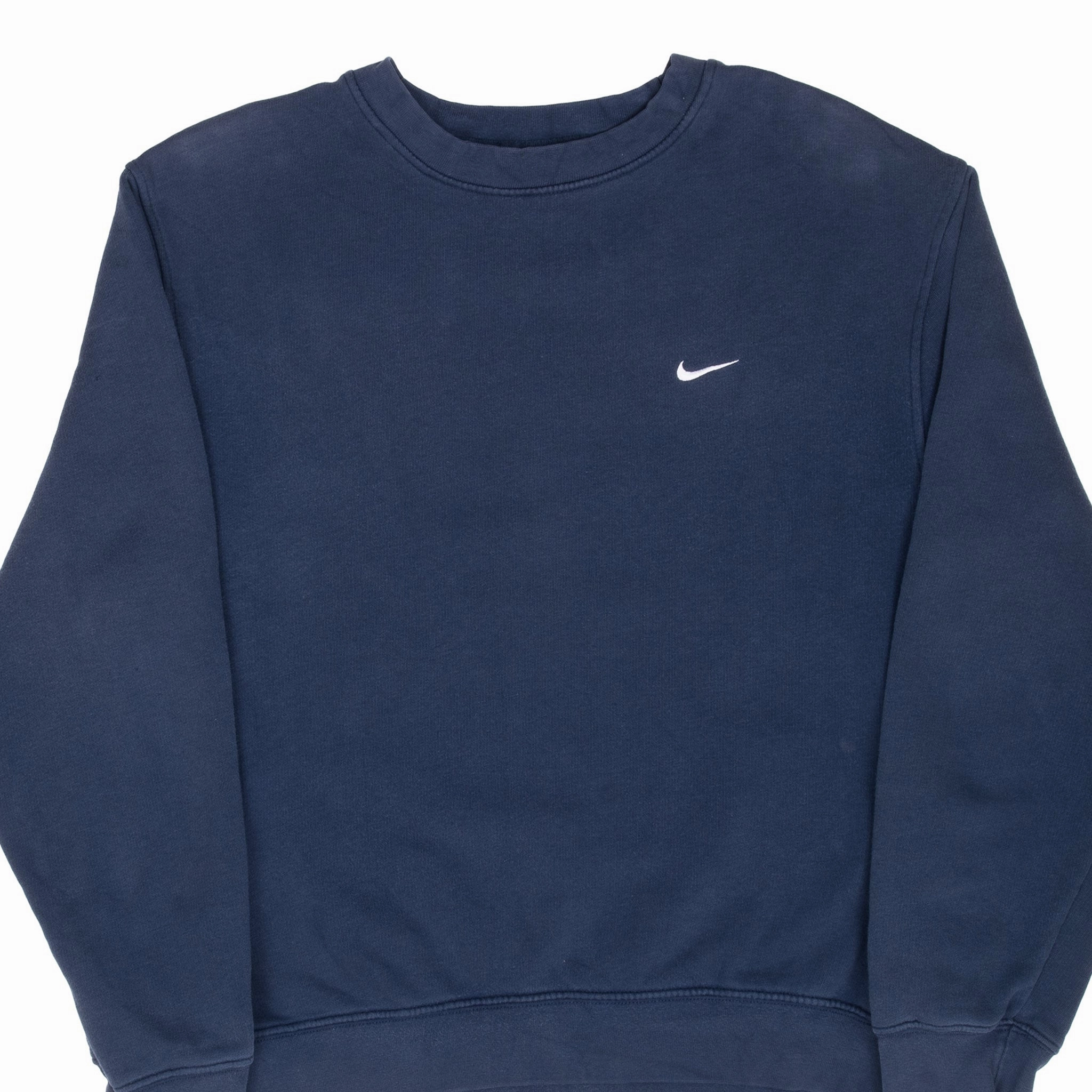 VINTAGE NIKE CLASSIC SWOOSH NAVY BLUE SWEATSHIRT 2000S SMALL product ombre gradient Bold Print