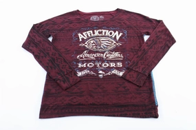 Women's Y2K Affliction American Custom Motors LS T-Shirt City Smart Look