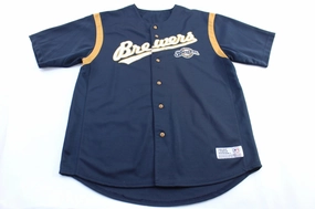 Ventilation Panels Flexible Fit Vintage Milwaukee Brewers Embroidered Baseball Jersey