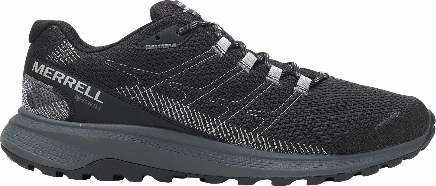 Foot Support Merrell Fly Strike GORE-TEX Mens Trail Running Shoes - Black