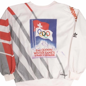Practical clothing Timeless Relaxed VINTAGE ADIDAS ST MORITZ WINTER OLYMPICS 1928 1960S SWEATSHIRT LARGE