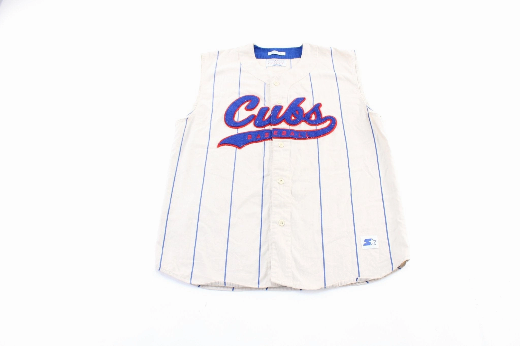 Vintage Chicago Cubs Embroidered Starter Tank Top Jersey Maximum Comfort Focused Cut