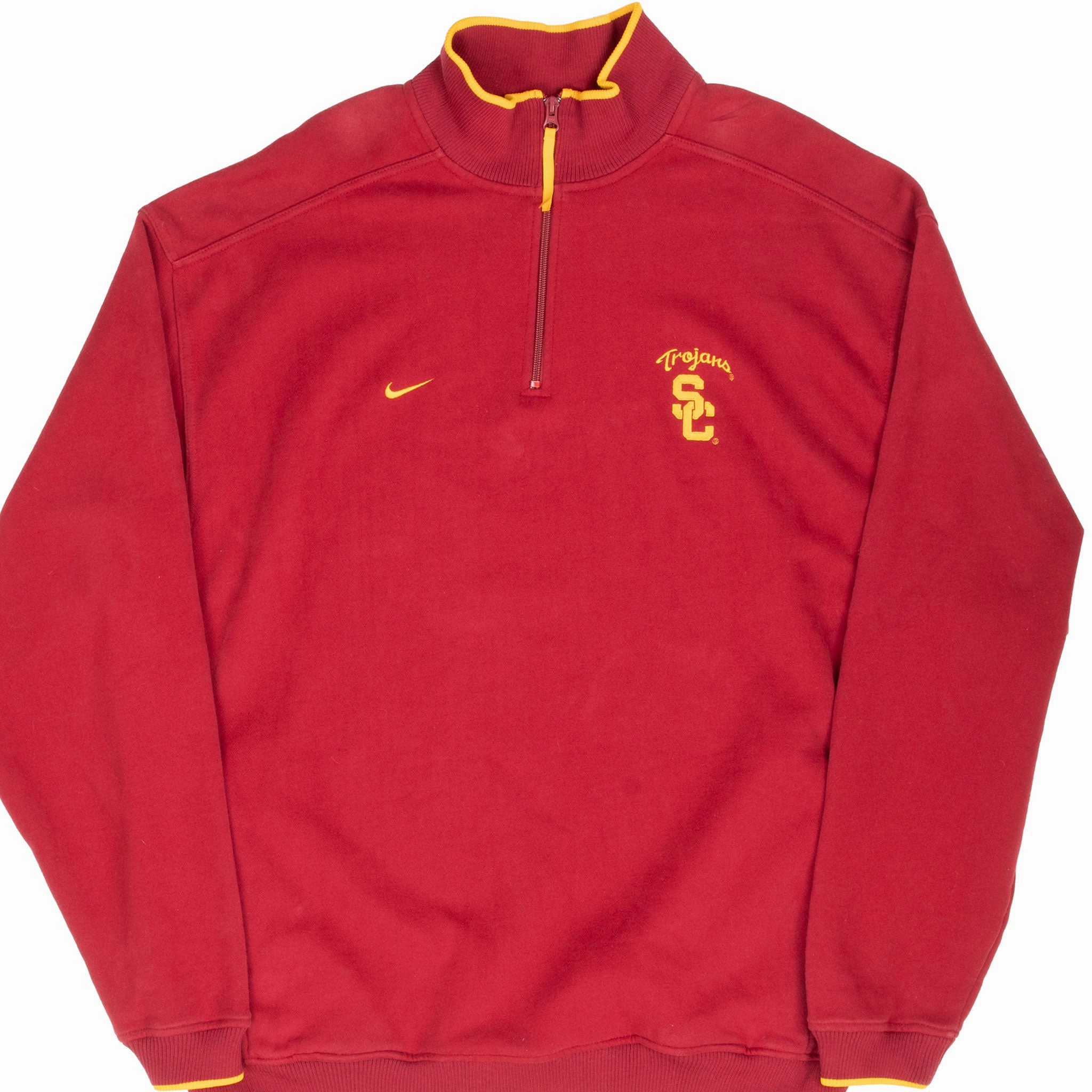 VINTAGE NCAA NIKE USC TROJANS QUARTER ZIP SWEATSHIRT 1990S XL Go-to Wear