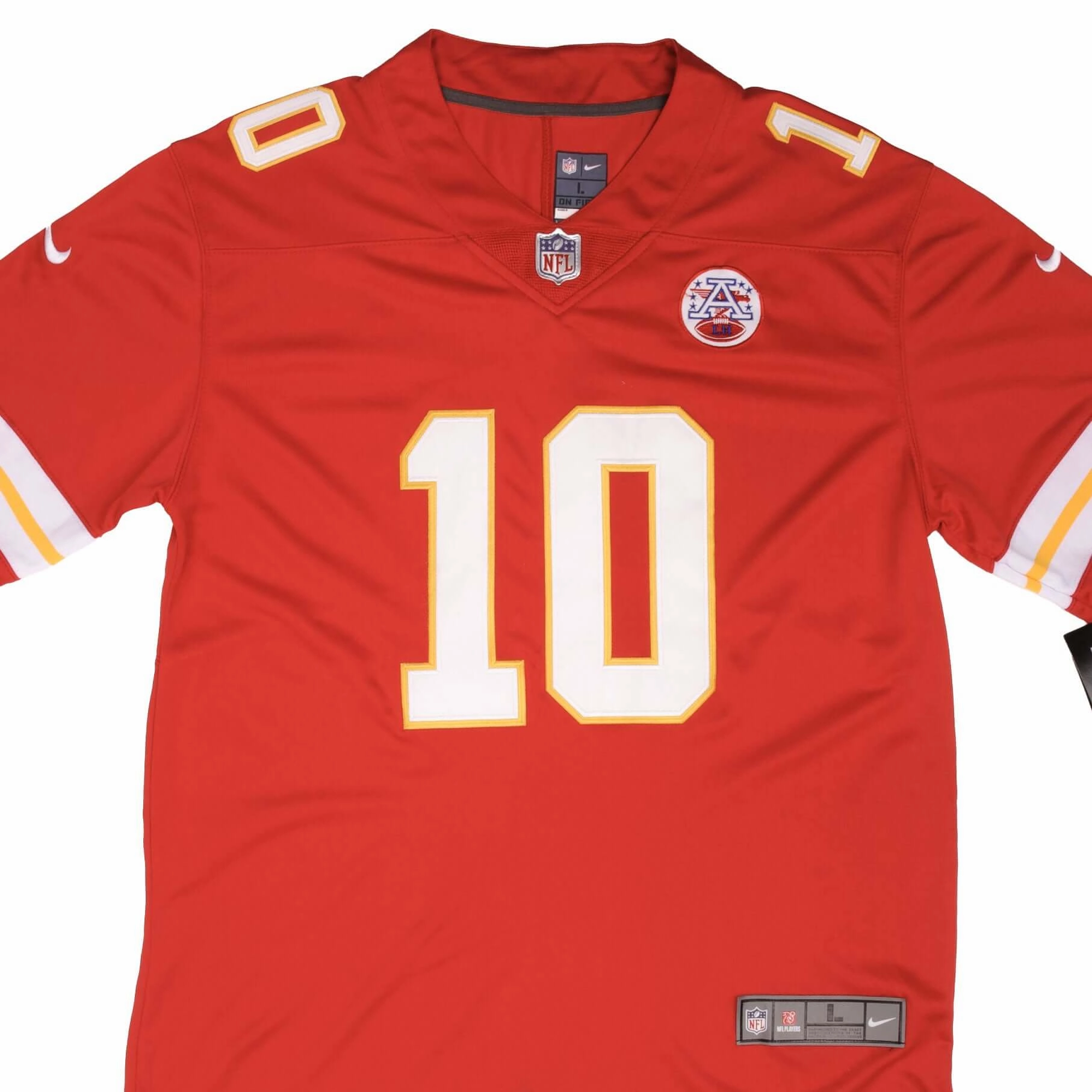 Stretchable Fabric VINTAGE NFL KANSAS CITY CHEIFS TYREEK HILL #10 NIKE JERSEY SIZE LARGE DEADSTOCK